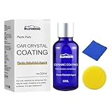 Lovehomily 30 ml Kunststoff-Aufarbeitungsmittel mit Schwamm, Kunststoffteile-Auffrischungsmittel, Kunststoff-Aufarbeitung, Keramikbeschichtung, Kunststoffteile, Aufarbeitung, Restaurierung