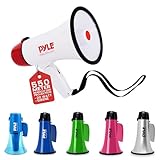 Pyle Megaphon mit Sirene, Signalhorn – Siren Megaphone – Mini Megafon Kinder & Erwachsene 20W, Faltbare Megaphone mit Sirene & Mikrofon, Lautstärke Einstellbar & Batteriebetrieben Reichweite: 550m