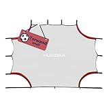 HUDORA Torwand Small - Vielseitiges Tornetz mit 4 verstärkten Ziellöchern - Robustes Tornetz mit Klettverschlüssen für viele Spieloptionen - Hochwertige Outdoor Torwand für Freizeit & Training