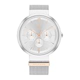 Tommy Hilfiger Multi Zifferblatt Quarz Uhr für Damen mit Silbernes Edelstahl-Mesh-Gliederarmband - 1782537