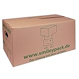 smiley pack 10 x Umzugskarton 621 x 301 x 331 mm bis 40 kg belastbar Profi Box stabil Umzugskiste Umzugskartons groß und stabil wie zweiwellig (Sets zwischen 5 und 240 Stück)