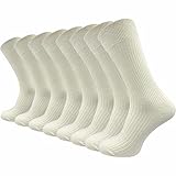 GAWILO Naturbelassene Baumwollsocken aus 100% Baumwolle (8 Paar) | Herrensocken ohne drückende Naht & fein gestrickt (1:1 Rippe) (43-46, natur)