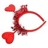 Ciieeo valentinstag stirnband Kostüm favorisieren Urlaub Amorherz-Stirnband Feier valentinstag party kopfschmuck Kopfbedeckung zum Valentinstag Stirnband mit Pailletten Abs rot