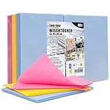 com-four® 60x Haushaltstücher - extrem saugfähige und strapazierbare Reinigungstücher aus Viskose - Allzweck-Wischtücher in 3 Farben - Wiederverwendbare Putztücher (30x38-60 Stück - 3 Farben)