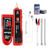 Jinlaili Netzwerkkabel Wire Tracker, Erdkabel-Suchgerät Kabelsuchgerät mit Kopfhörer, Spannungsprüfer und Netzwerktester Kabelsucher, Wire Tracker für LAN Ethernet BNC RJ45 RJ11 Tester, Rot