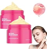 Peach Retinol Serum Feuchtigkeitscreme, Retinol Anti-Falten Gesichtsserum, beruhigende und aufhellende Feuchtigkeitscreme, spendet intensive Feuchtigkeit und reduziert Falten (2 Stück)