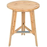 tectake® Klapptisch Holz, Stehtisch klappbar, Tisch rund, klappbarer Bistrotisch, Holztisch, Beistelltisch klappbar, Klapptisch, runder Tisch als Bartisch für Stehempfang - Höhe ca. 110 cm, Ø 79 cm