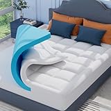 ELEMUSE Matratzen Topper 180x200cm, H3 Gel Topper mit Waschbarem Flauschigem Bezug und Gelschaum, 7CM Höhe Weicher und Bequemer Matratzentopper für Boxspringbett und Unbequeme Betten Schlafsofa