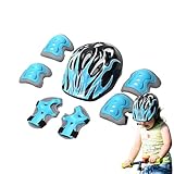 FmtwPhn Kleinkind-Helme und Knieschoner-Sets, verstellbare Kinder-Knieschoner und Ellbogenschützer, Kleinkind-Fahrräder, Helme – bequeme Kinder-Skateboard-Helme, Kinder-Skateboard-Pads für Kinder im
