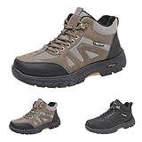 Herren Orthopädische Wanderstiefel Leichte Wanderschuhe Walking Breite Füße Stiefeletten Fersensporn Schnürsenkel Bergschuhe Trekkingschuhe Wasserdicht Outdoor Schuhe
