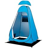 BRIAN & DANY Duschzelt Camping, Pop Up Toilettenzelt, Tragbares Umkleidezelt mit Regenschutz und Fenstern, Sichtschutz Zelt für Outdoor, UPF 50+ Wasserdicht, 119,9 x 119,9 x 190 cm, Blau