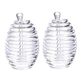 BESPORTBLE 2 Stück Pack Transparente Acryl Aufbewahrungsgläser mit Löffel Honig und Marmeladendosen Verschließbare Küchenaufbewahrungsbehälter