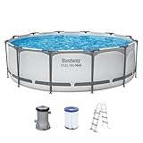 Bestway® Steel Pro MAX™ Aufstellpool-Set mit Filterpumpe Ø 366 x 100 cm, lichtgrau, rund