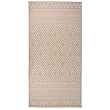 SKM Outdoor-Teppich Flachgewebe 100x200 cm Braun Gestreift,1,7 KG,340864,Color: Braun