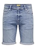 ONLY & SONS Herren Jeans Shorts ONSPly Denim Bermuda mit Aufschlag 22028772 Medium Blue Denim L