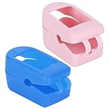 2-teiliges Oximeter-Pulsmessgerät, Flexibilität, Fingerspitzen-Pulsoximeter, Tragbares Gehäuse, Speziell Entwickelte Silikon-Oximeter-Schutzhülle für Unterwegs(Blau+Rosa)