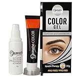 Demure Wimpernfarbe und Augenbrauenfarbe Set mit Keratin, PPD frei, Ammoniakfrei, 20+ Anwendungen, bis zu 4 Wochen Wirkung, Eyelash & Eyebrow Tint Kit (1.0 Schwarz)