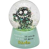 H:PPY Life Traumkugel Monster mit Spruch Stärke | Schneekugel zum Schütteln, Polyresin, Höhe 6,5 cm | Geschenk zum Geburtstag, Freundschaft | 74166