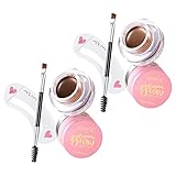Augenbrauenpuder - 2-in-1-Kompakt-Augenbrauen-Pomade-Set,Langanhaltendes, reich pigmentiertes, wasserabweisendes, einfach aufzutragendes Augenbrauen-Make-up mit zweiseitigem Augenbrauenpinsel
