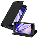 Cadorabo Hülle kompatibel mit HTC Desire 626G aus Premium Kunst Leder Flip Klappbare Stoßfeste Magnetische [Standfunktion] [Kartenfächern] Cover Hülle für HTC Desire 626G Tasche in Schwarz