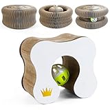 Magische Orgel Katzenkratzbrett, Kratzbrett Flexibel, Katzen Kratzbrett mit Ball Kratzspielzeug für Katzen Faltbare und Tragbare Zusätzliche Bewegung für Hauskatzen Bieten