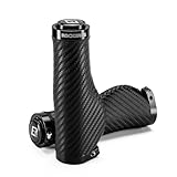 ROCKBROS Fahrradgriffe Ergonomisch, Lenkergriff PU Leder rutschfeste, Griffe Fahrrad mit Aluminium Lock, Griffe Fahrradlenker 22.2mm für MTB, Gravel, EBike und Rennrad