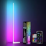 MIWATT LED Stehlampe Wohnzimmer, 140cm Ecklampe RGB Dimmbar mit Fernbedienung und APP, 16 Millionen Farben, Musikmodi, DIY-Modus & Timing -Funktion für Schlafzimmer, Spielzimmer, Büro, Lesesaal