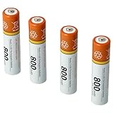 vhbw 4X AAA Micro Akku kompatibel mit Audioline BigTel 200, 202, 280, Bullet 200, 280, 282, Master 300, 380, 382, 383, Matrix 400, 480 schnurlos Telefon (800mAh, 1,2V, NiMH)