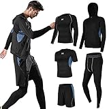 Superora Fitness Kleidung Set 5 stück männer Athletic Fitness Sport Anzug Blau EU M/Etikett XL