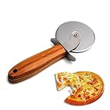 Cabilock Pizza- pizzaschneider pizza scissors Pizza cutting tool Pizza cutting blade Pizza cutting machine Pizzaschneidemesser aus Edelstahl Torten geschnittene Klinge hölzern