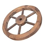 Gadpiparty Wagenrad Holz Deko Vintage Holzrad Wanddeko Rustikale Wandkunst für Garten Terrasse Wohnzimmer mit Feiner Verarbeitung und Abgerundeten Kanten