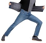 ziilay Thermojeans Herren Thermohose Schneehose gefütterte Winterhose Winterjeans mit Fleece gefüttert Hosen 6557SXBL 34W32L