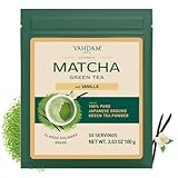 VAHDAM, Vanille Matcha Grüner Tee Pulver (100g, 100+ Tassen) 100% Natürlich Premium Qualität Japanischer Herkunfts Matcha Teepulver | Brauen Sie Köstlichen Latte