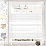 Sonello Plissee Klemmfix ohne Bohren 90cm x 120cm Weiß Faltrollo Plisseerollo Jalousie für Tür & Fenster Blickdicht Sichtschutz Sonnenschutz Fertifplissee Rollo