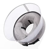 PEUZ Aufblasbare Halskrause für Hund – Verstellbarer Leckschutz Hund Umfang 53-60 cm, Komfortabler Schutzkragen nach OP – Grau XL