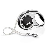 flexi® Comfort L Gurt 5 m schwarz, Roll-Leine für Hunde bis 60 kg