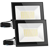 Aigostar LED Strahler außen 30W，2 Stück， Naturweiß 4000K 2700 Lumen Scheinwerfer IP65 Wasserdicht Außenstrahler für Hell Garten Garage Sportplatz Hof Fluter