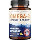 Dreifach Starkes Omega-3-Fischöl 1200 mg | EPA & DHA | Wildgefangen, Nachhaltig Gewonnen Omega-3-Fettsäuren | Premium Geruchsneutrale Omega-3-Kapseln | Beste Essenzielle Fettsäuren Weichkapseln