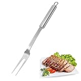 Grillgabel aus Edelstahl, Fleischgabel, Fleischgabel Edelstahl mit Griff, Fleischschneidegabel für Küche, Restaurant und Outdoor-Aktivitäten, 33,7 cm