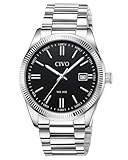 CIVO Herren Uhr Edelstahl Armbanduhr: Einfach Business Wasserdicht Uhren für Männer Schwarz - Analog Quarz Herrenuhr mit Leuchtend Datum