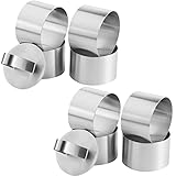 Milai 8pcs Kuchenring-Set,Edelstahl Tortenring,KuchenForm,Dessertringe Torten-Form(8 Ringes,8 Lebensmittel Pressen) Dessert-Speiseringset zum Backen,Gebäck,Mousse,Runde Desserts,8 cm Durchmesser