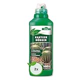ALLFLOR Kakteendünger flüssig- und Sukkulentendünger für alle Kakteen , Aloe Vera Pflanze und dickblättrigen Pflanzen Sukkulenten I Flüssigdünger mit extra Kalium I Weiß, 2 x 500 ml