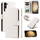 Asuwish Schutzhülle für Samsung Galaxy S23 Plus S23+ 5G, Brieftaschen-Schutzhülle mit Displayschutzfolie und Handschlaufe, Umhängeband, Kartenhalter, Ständer, S23plus 23S + S 23 23+ SM-S916U SM 16,8