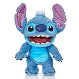 WOW! STUFF Disney Chatty Stitch Deluxe Puppetronic, Interaktive Animatronik Puppe mit über 50 Sounds, spricht und bewegt Sich, Größe ca. 30 cm, für Kinder und Erwachsene, Blau