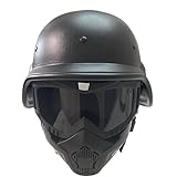 Taktischer Paintball Airsoft Helm mit verstellbarem Kinnriemen Helm Reiten Goggles Brille mit Abnehmbarer Gesichtsmaske