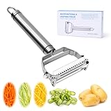 Luxoraiova Kartoffelschäler, Sparschäler aus Edelstahl, Schäler Küche, Mehrzweck Gemüseschäler für Präzises Schälen und Zestenschneiden, 3in1 Funktion