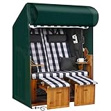 RICHIE Strandkorbhülle Wasserdicht, Winddicht, UV-beständig, Reißfest Aufgewertete PE-Gewebeabdeckung für Strandkorb, (135x105x175/140cm), Grün