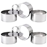 URPIZY 8 Stück Dessertringe und Speiseringe, Dessert-Speiseringset mit Schimmel und Lebensmittel Presse Professionelle Speiseringe Präsentationsringe für Desserts/Lebensmittel