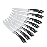 Steel Steakmesser-Set Edelstahlmesser Hochglanzpolierte Griffe Scharfe Steakmesser mit Wellenschliff 4/6/8-tlg(8 Pcs Steak Knife)