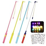 Herefun Laternenstab 4er Set, 50cm Lang LED Elektronischer Laternenstab Kinder, LED-Kinderlampenstäbe, Elektrischer Laternenstock mit LED Kinderpartys, St Martin, Halloween, Kostümpartys, Weihnachten